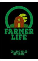 Farmer Life: College Ruled Notebook for Farmers - Black