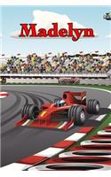 Madelyn: Racecar Blood Sugar Diet Diary Journal Log Book 120 Pages 6"x9"