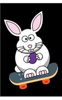 Easter Bunny Rabbit Skateboarding Notebook: Humor Funny Journal To Write In