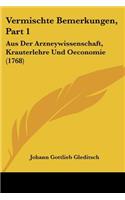 Vermischte Bemerkungen, Part 1