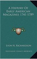 A History Of Early American Magazines 1741-1789