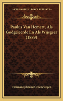 Paulus Van Hemert, Als Godgeleerde En Als Wijsgeer (1889)