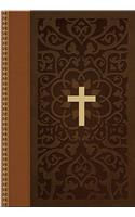 KJV Large Print Compact Bible, Brown/Tan LeatherTouch