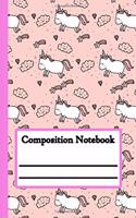 Composition Notebook: Unicorn Wide Ruled Journal for Boys Girls Kids Women Teens! Blank Wide Lined Journal for School and College Writing or Notes: Composition Notebook b