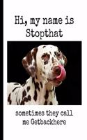 Hi, My Name Is Stopthat Sometimes They Call Me Getbackhere