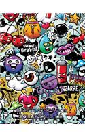 Graffiti Notebook: 8.5 inches college ruled composition book, 150 pages