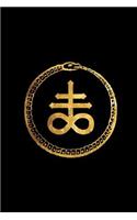 Ouroboros: Gold Leviathan Cross - Sulphur - Satanic Sigil - Bullet Journal Dot Grid Pages(3 Journal, Notebook, Diary, Composition Book)