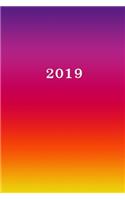 2019: Calendrier/Agenda: 1 semaine sur 2 pages, Format 6" x 9" (15.24 x 22.86 cm), Couverture multicolore(9 Calendrier/Agenda)
