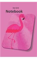Dot Grid Notebook: Pink Flamingo Design