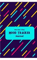 One Line a Day Mood Tracker: Thirty-One-Day, Abstract Slicing Rain, Condensed Mood Diary, Complete with Sketch Areas and Color Charts.