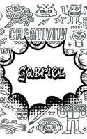 Gabriel: Personalized Doodle Isometric Dot Paper Notebook Featuring 120 Pages 6x9