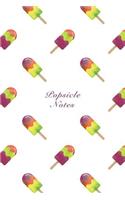 Popsicle Notes: 6"x9" Notebook Watercolor Texture Design Popsicle Ice Cream Pattern Cover. 108 Blank Lined Pages Matte Softcover Note Book Journal