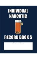 Individual Narcotic Record Book S: Slim Size  Blue Cover