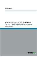 Quellenkommentar zum Brief des Präfekten vom Sieg-Department an dessen Bevölkerung
