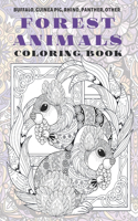 Forest Animals - Coloring Book - Buffalo, Guinea pig, Rhino, Panther, other
