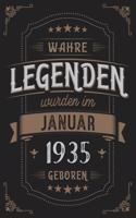 Wahre Legenden wurden im Januar 1935 geboren: Vintage Geburtstag Notizbuch - individuelles Geschenk für Notizen, Zeichnungen und Erinnerungen - liniert mit 100 Seiten