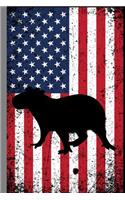 Capybara USA Flag: Rodent Gift For Animal Lovers (6"x9") Dot Grid Notebook To Write In