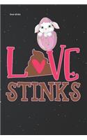 Love Stinks: Poop Happy Bunny Easter Eggs Lined Notebook and Journal Composition Book Diary Gift