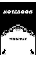 Whippet Notebook: Black and White notebook, Decorative Journal for Whippet Lover: Notebook /Journal Gift, Black and White,100 pages, 6x9, Soft cover, Mate Finish