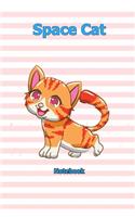 Space Cat: Notebook 6 x 9 inch With 120 Lined pages
