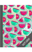 Watermelon: Cute Dot Grid Composition Notebook, Dotted Paper Journal, Graphing Pad, Trendy Planner for, Perfect Design Book for Kids, Teens and Students, Colorf