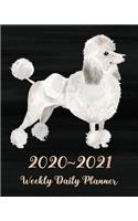 2020 - 2021 Weekly Daily Planner: Cute Dog Gifts for Dog Lovers and Owners, Two Year Weekly Planner: Jan 2020 - Dec 2021, 24 Month Weekly Daily Calendar Planner: White Poodle