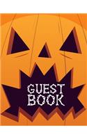 Guest Book: Halloween Party Guestbook Supply Essential,8.5 x 11 Sized, 100 Pages - Ideal for Halloween Costume Party