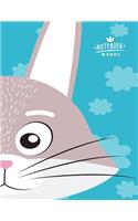 Notebook: Bunny on blue cover and Dot Graph Line Sketch pages, Extra large (8.5 x 11) inches, 110 pages, White paper, Sketch, Draw and Paint(3 Bunny on Blue Notebook)