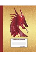 Composition Notebook Red Dragon: College Ruled Book to write in for school, take notes, for kids, students, teachers, homeschool, Chinese Firedrake Cover