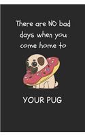 There Are No Bad Days When You Come Home to Your Pug: Funny Pug A5 Journal / Notebook to Write in