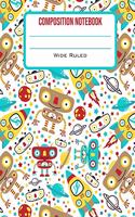 Composition Notebook Wide Ruled: Cute Cute Outer Space Back to School Composition Book for Students