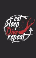 Eat Sleep Dive Repeat: Freediving, Apnea & Spearfishing Logbook Log Book DiveLog for breath-hold diving - English Version