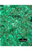 My Notebook Goal: Notebook with a motivating word, Inspirational Quote Notebook, Journal For Girls, Women, Man - Lines 8.5 x 11, 100 pages - Green Granite Cover