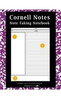 Cornell Notes Note Taking Notebook: School Marble Purple -Note Taking With Cornell Notes System, Notebook For Home, Office & School [Classic]