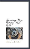 Jahresringe: Neue Gedichte (1918-1921)