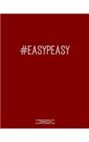 Notebook for Cornell Notes, 120 Numbered Pages, #EASYPEASY, Burgundy Cover