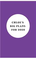 Chloe's Big Plans For 2020 - Notebook/Journal/Diary - Personalised Girl/Women's Gift - Birthday/Party Bag Filler - 100 lined pages (Purple)
