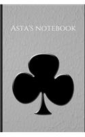 Asta's notebook for black bulls lovers from black clover anime
