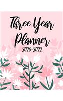 2020-2022 Three Year Planner: Pink Cover, 36 Months Appointment Calendar, Agenda Schedule Organizer Logbook, Business Planners and Journal With Holidays and inspirational Quotes