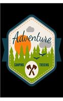 Adventure Camping Treking: Camping Notebook, Lined Blank Book For Notes, 6 x 9, 120 White Color Pages, Matte Finish Cover