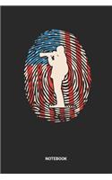 Notebook: Dotted Lined USA Birdwatching Themed Notebook (6x9 inches) ideal as a Red White Blue fingerprint American Flag Journal. Perfect as a Bird Watching b