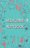Hexagonal Notebook: Hexagonal Graph Paper Composition Notebook For Organic Chemistry and Biochemistry - Small Hexagons - Dog Themed Journal to Write In Ideas (1/4, 6" x