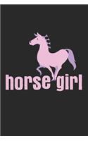 Horse Girl: Notebook A5 Size, 6x9 inches, 120 lined Pages, Children Child Toddler Kid Kids Horse Riding Horses