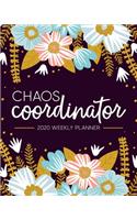 Chaos Coordinator: 2020 Weekly Planner: Jan 1, 2020 to Dec 31, 2020: Monthly & Weekly View Planner & Organizer: Modern Florals in Pink Blue & Yellow: 978-1-7008-0315-3