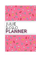 Julie: : 2020 Personalized Planner: One page per week: Pink sprinkle design