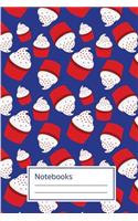 Notebooks: Cupcakes edition, Navy Color, Small Grid, 6x9inches