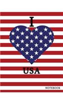 I USA Notebook: Us Flag Statement Composition Book - American Patriotism & Pride - Small Squares Graph Paper (5 X 5) Journal Notebook Diary Log Book for Science and(Country Flag Notebooks)
