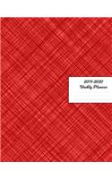2019 - 2020 Weekly Planner: Matte Red Crosshatch Cover January 2019 - December 2019 Daily Plan Days Set Goals Datebook Calendar Schedule