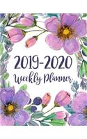 2019-2020 Weekly Planner: Two Years January 2019 to December 2020 Daily Weekly Monthly Calendar Planner with to Do List Flowers Purple Watercolor