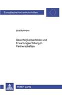 Gerechtigkeitserleben Und Erwartungserfuellung in Partnerschaften